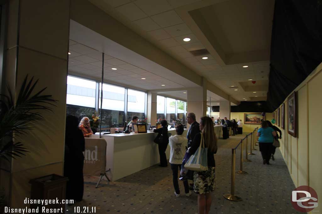 The guest relations and check in are now on the opposite side temporarily as they work on the main front desk area.