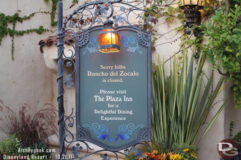 Rancho del Zocalo closed early so they could set up for the party.