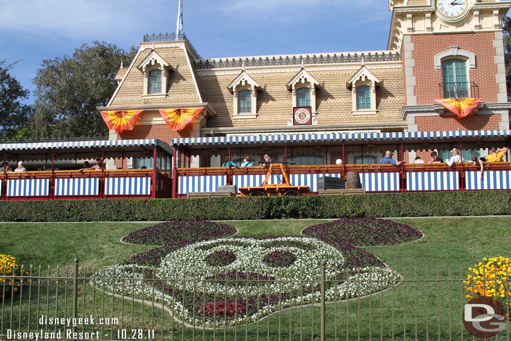 Over to Disneyland.  The Mickey floral at the Train Station was back to normal already.