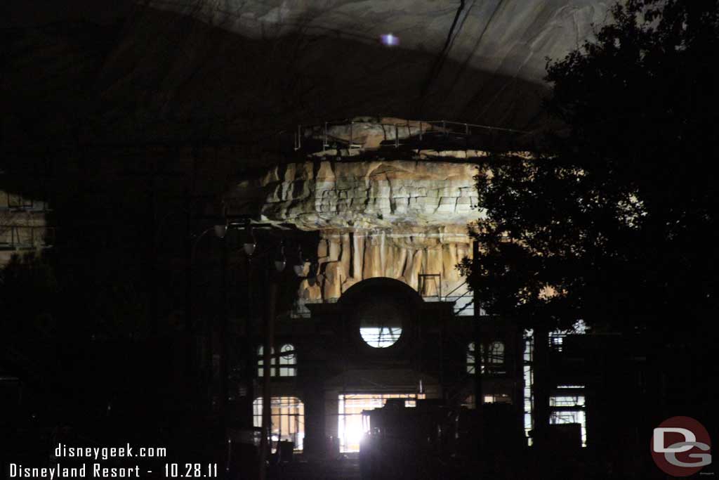 Speaking of lights on a look at Cars Land with some work lights on this evening.