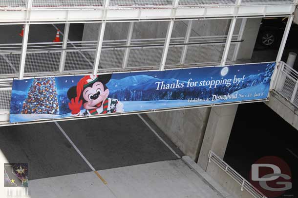 The parking garage exit sign.