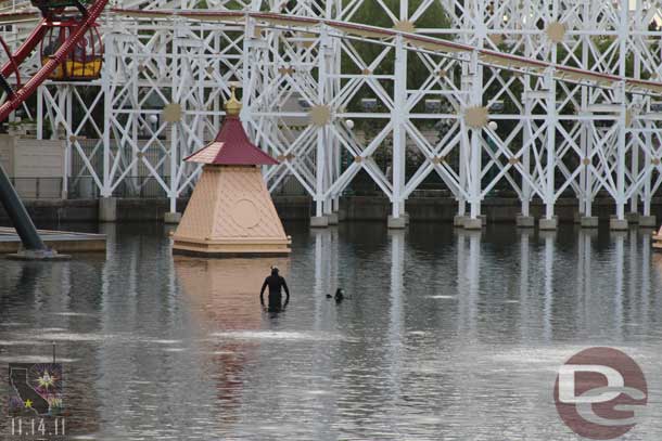 We start off the day at DCA.  Noticed some divers out on the World of Color platform.