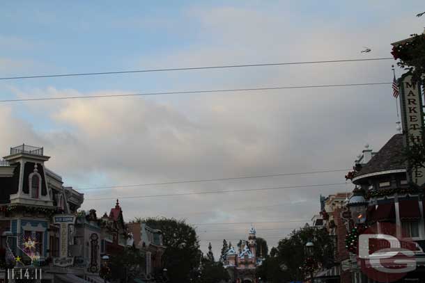 The wires are up for the garland on Main Street (guessing it will go up overnight)