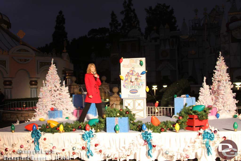 Show time.  2011 Disneyland Ambassador Jolie Hales was the MC for the event.