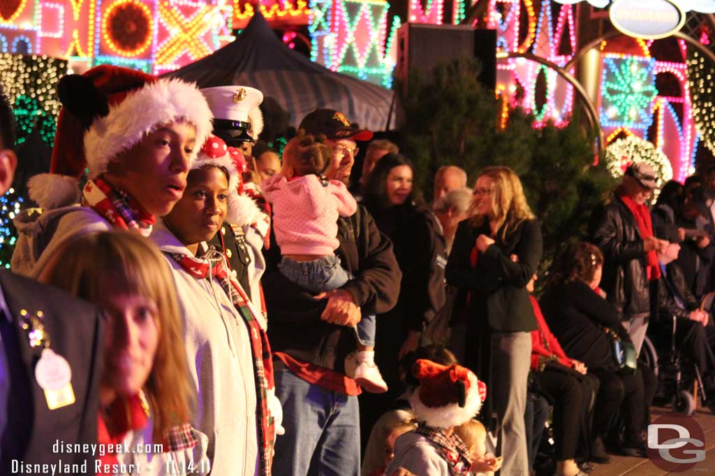 After the ceremony the family and guests lined up to watch the Christmas Fantasy parade.