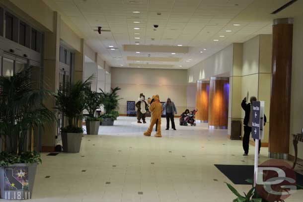 Inside Pluto and Chip roaming around the lobby.