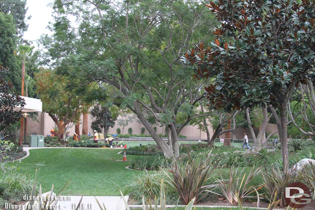 Looking through the gardens.