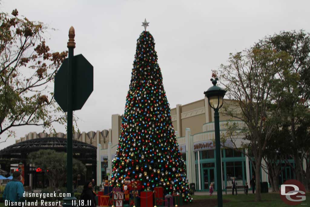 The Downtown Disney tree is up.