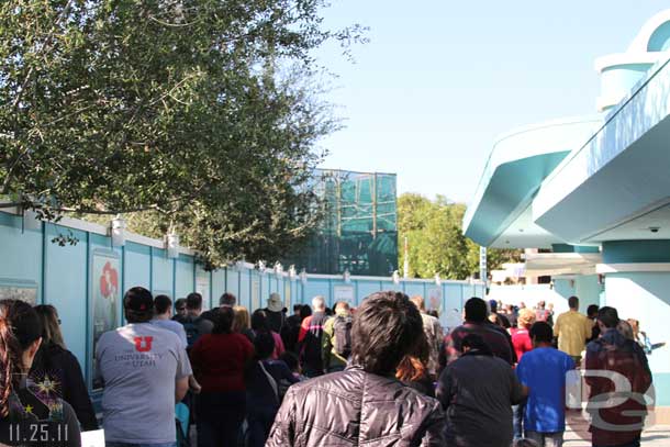 Heading into DCA.  The walls were pushed back slightly to give more room as you enter.  It is now straight all the way across right up to the new trees.