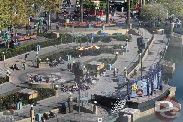 A small crowd assembling for the Disney Channel Rocks show.