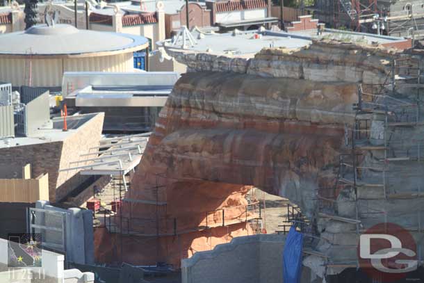 The last section of the archway from the Wharf is being painted.