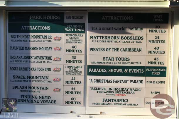 The wait times around 3:30pm