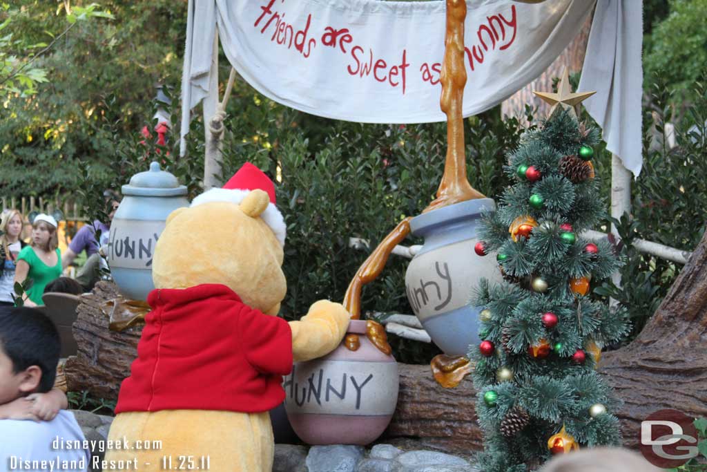 Pooh taking a honey break.