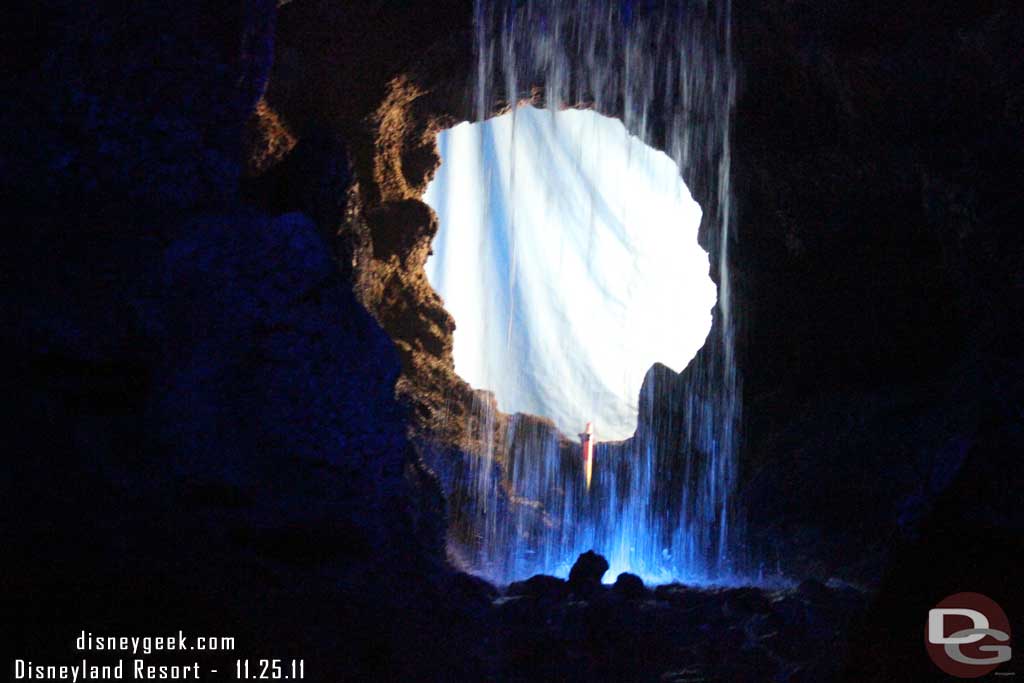 Looks like some work still going on behind the waterfall.  This is as you make the turn after the second drop.