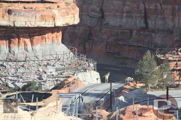 Looks like most of the scaffolding on the Cadillac Range is gone, just a couple low levels left.