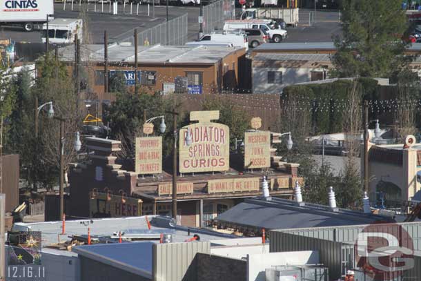 The Curios store signage is up now.