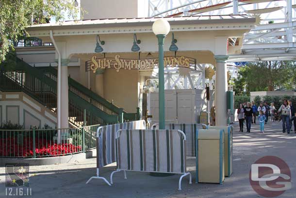 Working on several of the lamp posts near the swings.