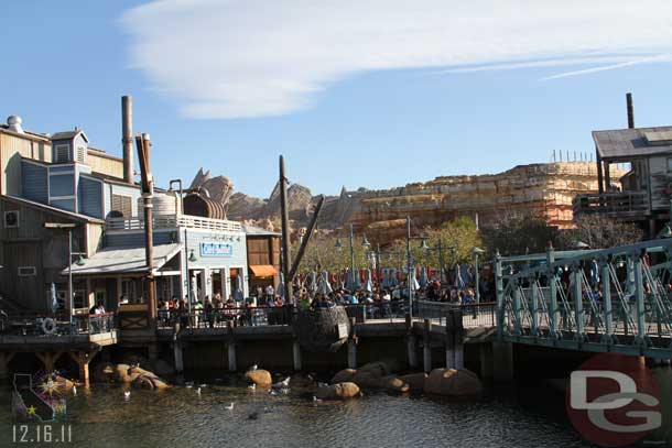 The rockwork makes a great backdrop for the Wharf.  What a difference!