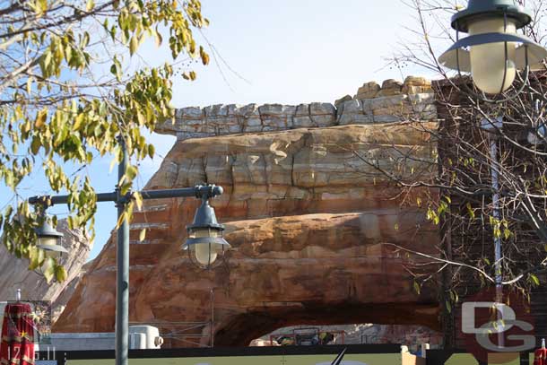 They were painting the underside of the archway.