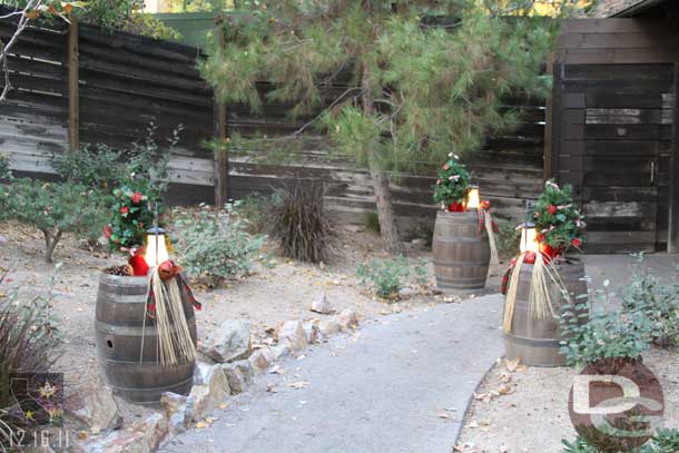 I like the holiday touches along the walkway to the restrooms.