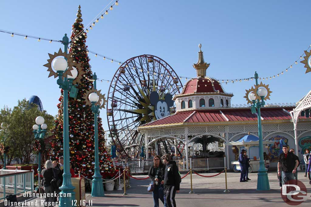 They were keeping everyone clear of the Christmas tree due to the winds.