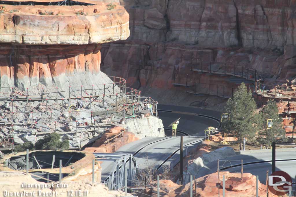 Looks like most of the scaffolding on the Cadillac Range is gone, just a couple low levels left.