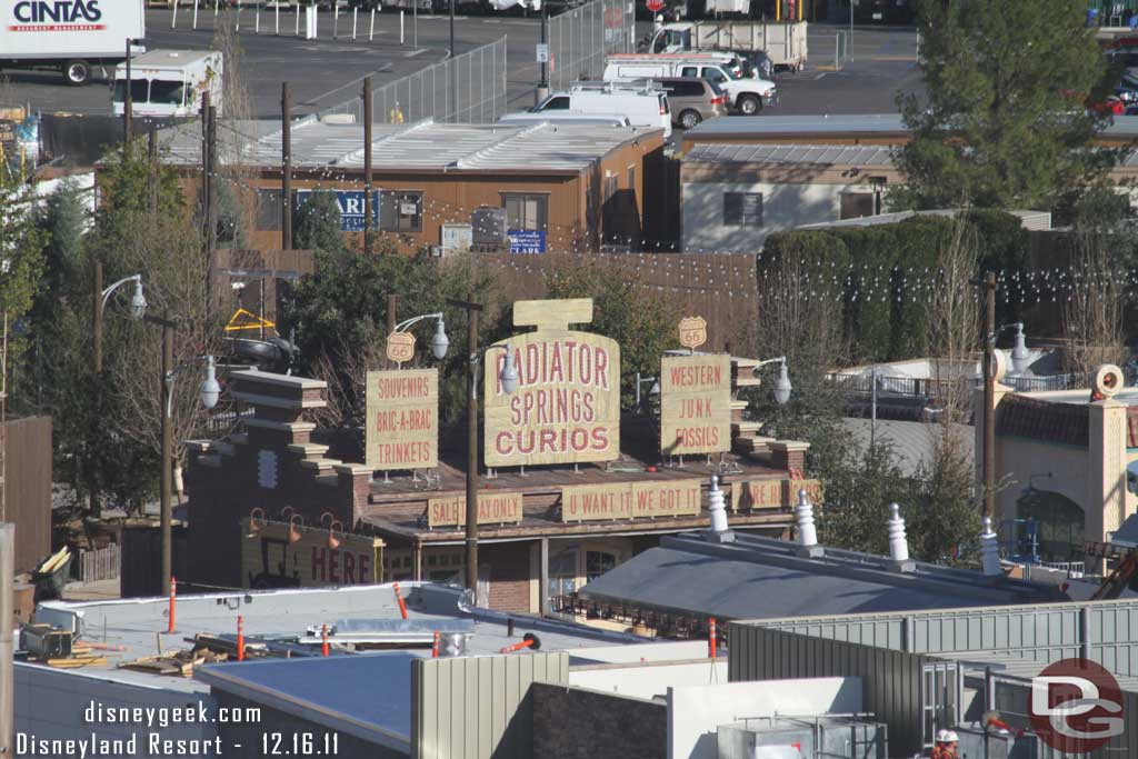 The Curios store signage is up now.