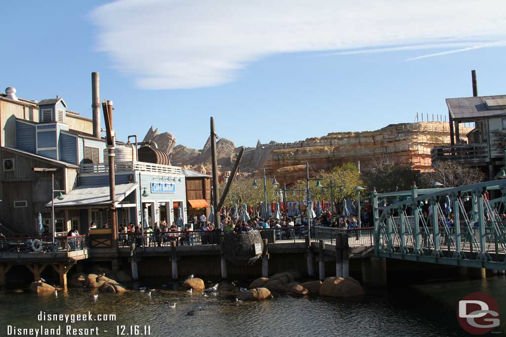 The rockwork makes a great backdrop for the Wharf.  What a difference!