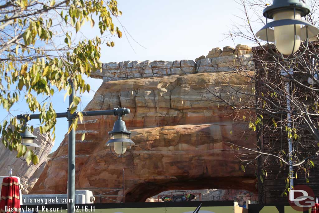 They were painting the underside of the archway.