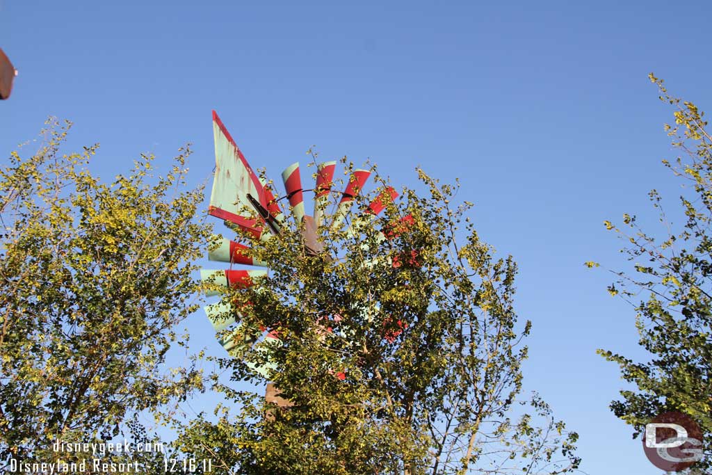 Filmores windmill was going full speed thanks to the wind.