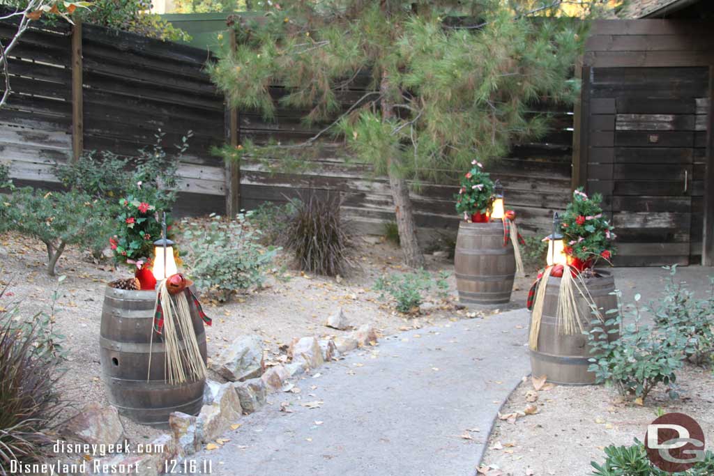 I like the holiday touches along the walkway to the restrooms.