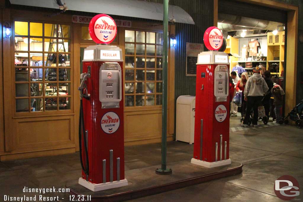 Back to DCA..  the new gas pumps in Condor Flats after dark.