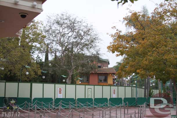 Out front most of the La Brea Bakery is behind walls.  A small outdoor seating area near World of Disney is not and is open.  As well as their cart out front.  I read they are expanding the bakery, but have seen no real details.  Wonder if they will take this chance to redo the wall too since it was originally designed before the security tents went in.