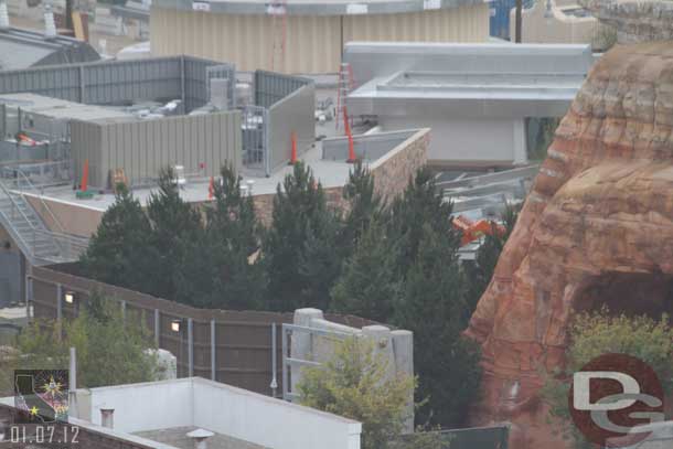 A nice forest has grown between Flos and the archway for the Wharf entrance.