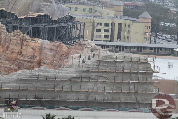 The concrete work appears to be complete on the rock face overlooking the Pier.