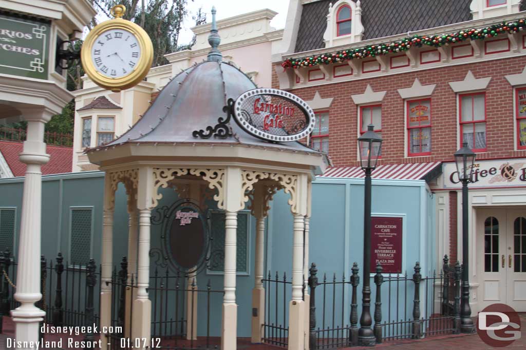 The West side of the street from Carnation Cafe to Coke Corner is closed for renovation.