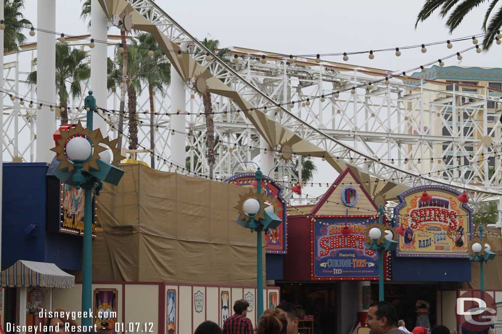 Moving on to the Pier they have started to work on the facades of the shops.