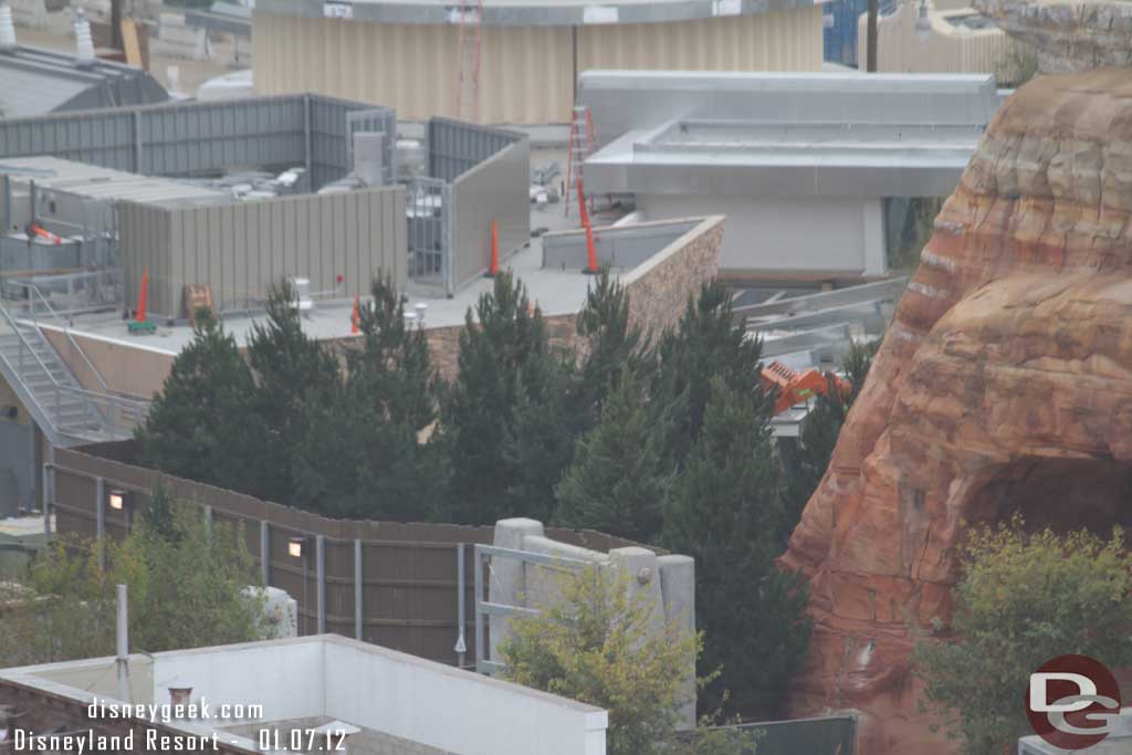 A nice forest has grown between Flos and the archway for the Wharf entrance.