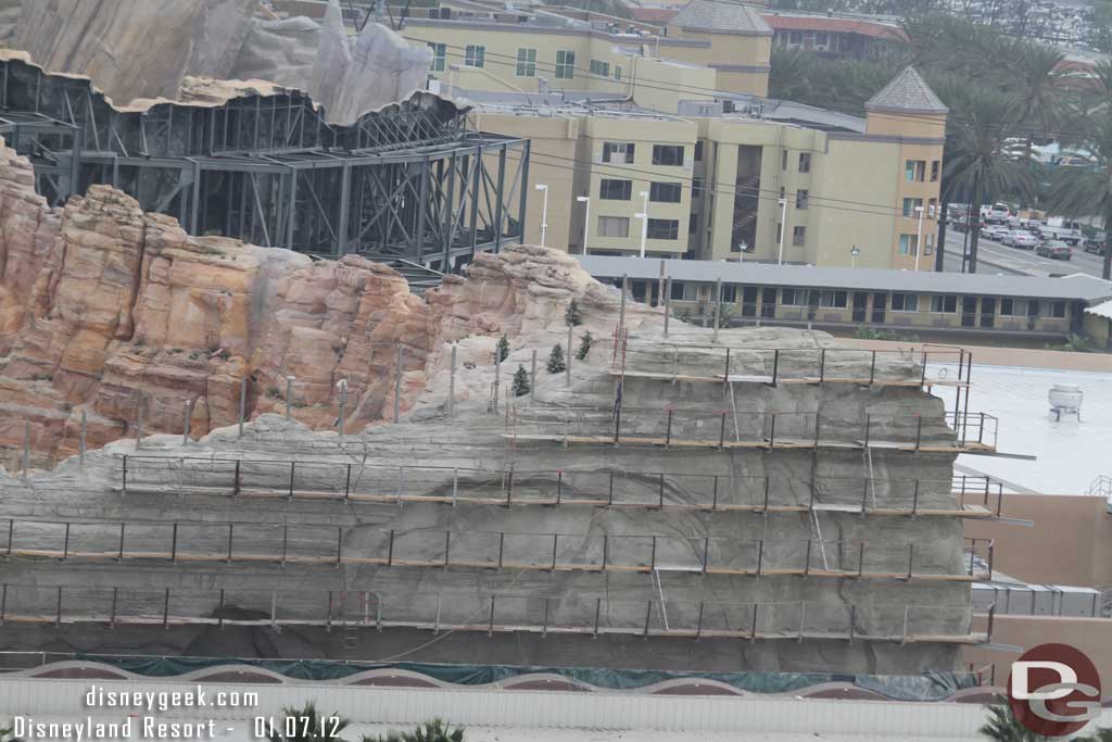 The concrete work appears to be complete on the rock face overlooking the Pier.