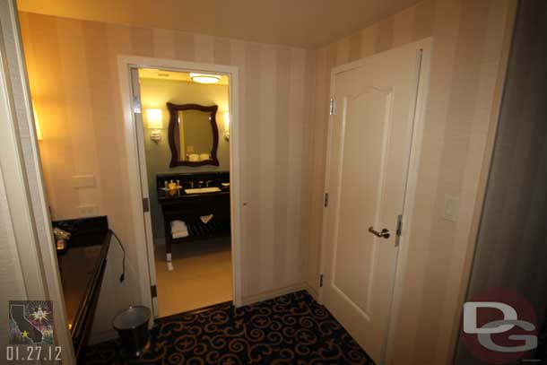 Now a tour through the room.  This was a standard view room with two queen beds.  When you walk into the room to the left is the bathroom area (that door on the right is a closet).