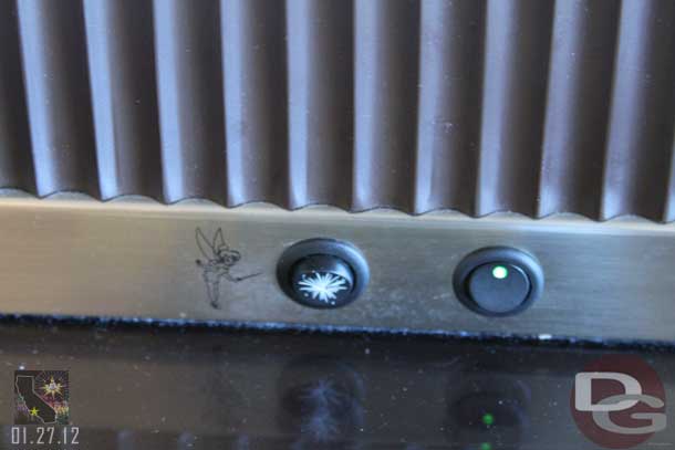 The button on the left controlled the fireworks in the head board.   The one on the right the light.