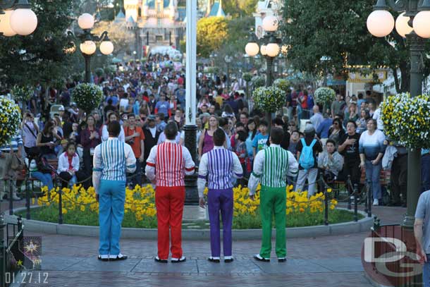 The Dapper Dans performing at the Flag Retreat (no band since it is off season).