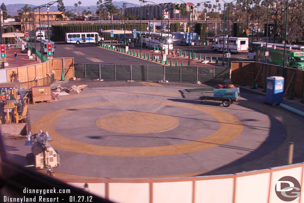 Some work going on at the transportation center (shuttle area off of harbor)