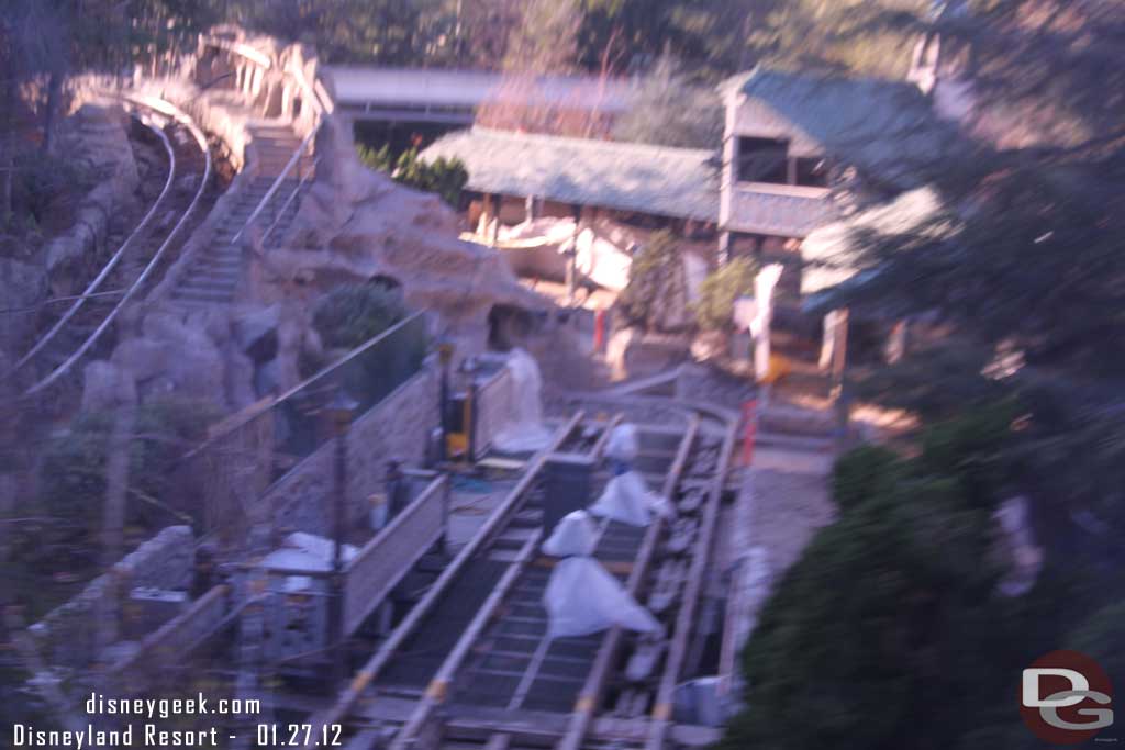 A blurry shot of the Matterhorn load/unload area as we went by.