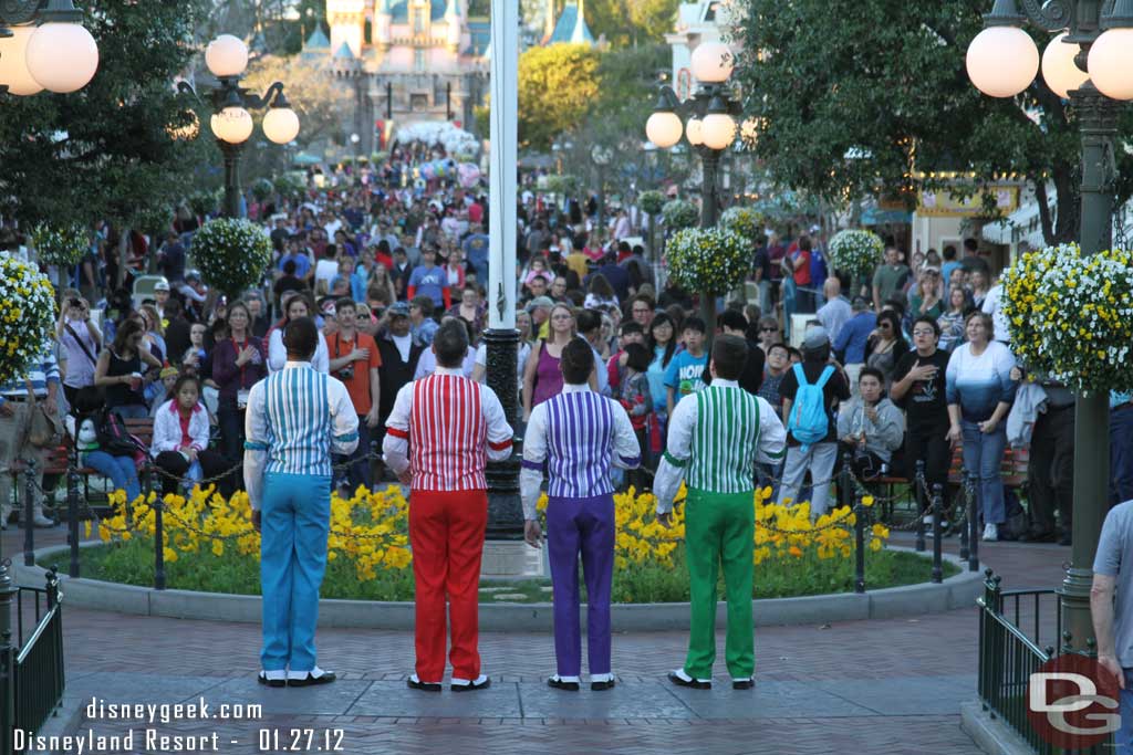 The Dapper Dans performing at the Flag Retreat (no band since it is off season).