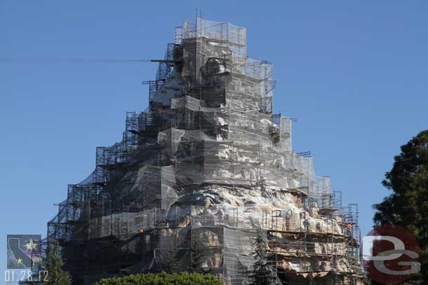 Workers up on the Matterhorn this morning.