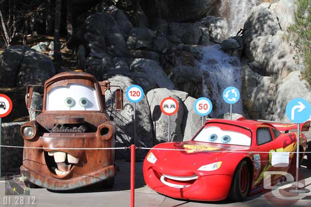 As we hiked out to the Pier for Toy Story, passed Mater and Lightening waiting for photos.