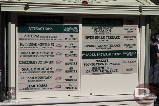 Wait times around 11:30am