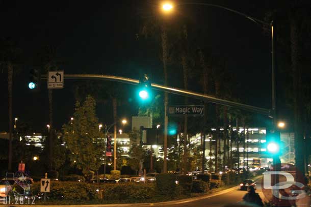 Cars backed up as far as you could see toward Ball road heading into Downtown Disney this evening.