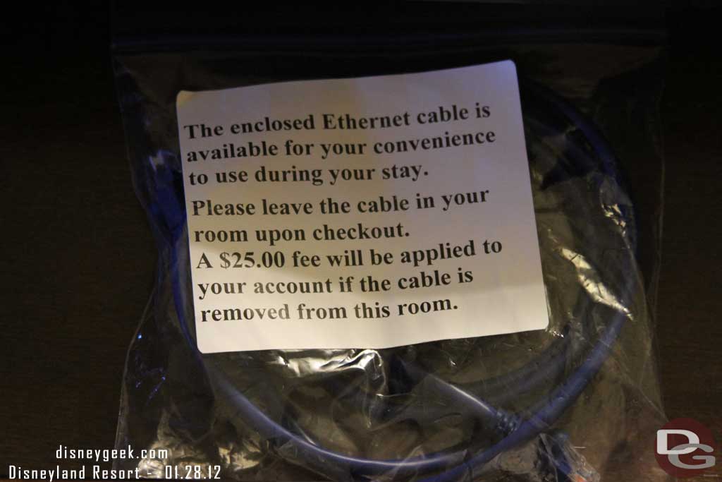 In the desk drawer found this... wow that is an expensive ethernet cable!  